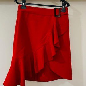 Women high waist mini ruffles skirt